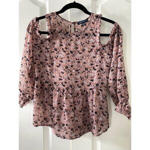 American Eagle outfitters sheer cold shoulder top